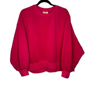SSYS The Label Magenta Oversized Bubble Sleeve Sweater Sweatshirt Size Large